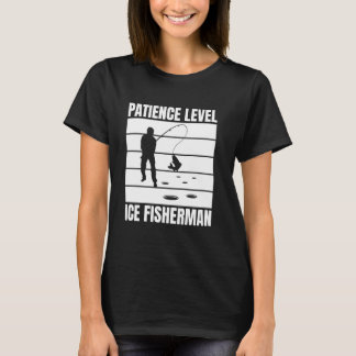 Camiseta Nível de Paciência Pescador de Gelo Pescaria no Ge