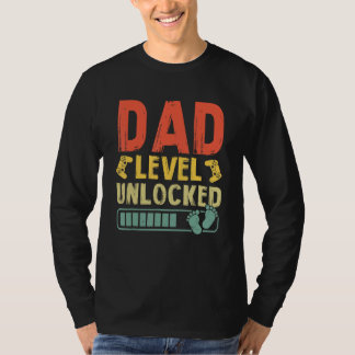 Camiseta Nível de Pai Desbloqueado Jogos de Vídeo Retro Gra