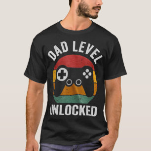 Camiseta Nível de Pai do Novo papai Engraçado Dia Desbloque