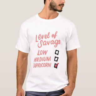 Camiseta Nível De Poupança Baixo Nível Médio De Capricórnio