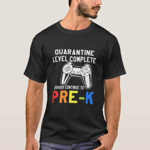 Camiseta Nível De Quarentena Concluído Pré-K De Volta Ao Ga
