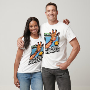Camiseta Nível De Rua De Pescoço Desbloqueado - Meme Gamer