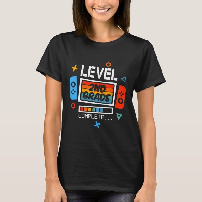 Camiseta Nível de segundo concluído no último dia de vídeo  (Frente)