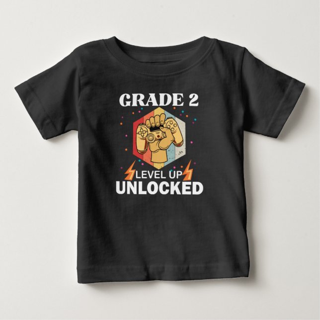 Camiseta Nível De segundo Desbloqueado Volta À Primeira Esc (Frente)