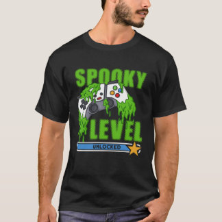 Camiseta Nível de Spooky Desbloqueado Gamer de Figurino de