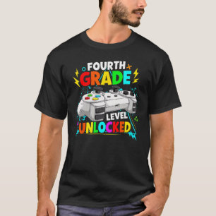 Camiseta Nível Desbloqueado 4.º Grau Conexão de Vídeo Jogo
