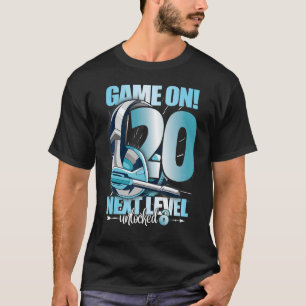 Camiseta Nível Desbloqueado Aniversário De 20 20 Anos Ama M