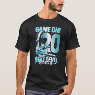 Camiseta Nível Desbloqueado Aniversário De 20 20 Anos Ama M
