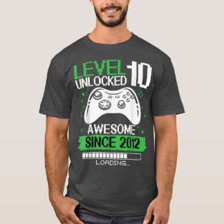 Camiseta Nível Desbloqueado Incrível Desde 2012 Vídeo Game 
