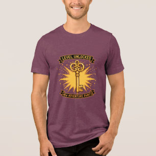 Camiseta Nível Desbloqueado Jogo Retro Arte Pixel Chave   N