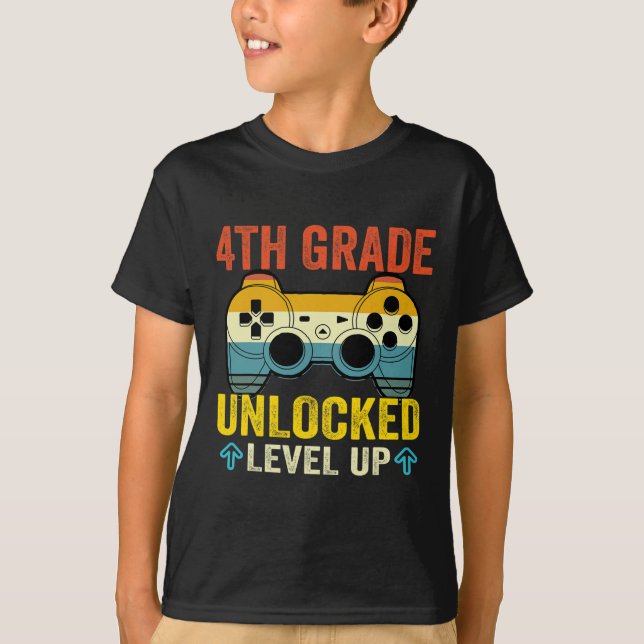 Camiseta Nível Desbloqueado Subiu de Nível Vídeo Game Volta (Frente)