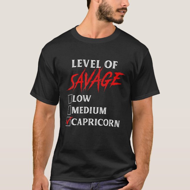 Camiseta Nível do Capricórnio Engraçado Zodiac Rainha King (Frente)