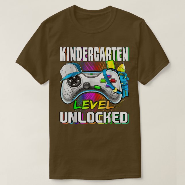 Camiseta Nível Do Jardim De Infância Desbloqueado De Volta  (Frente do Design)