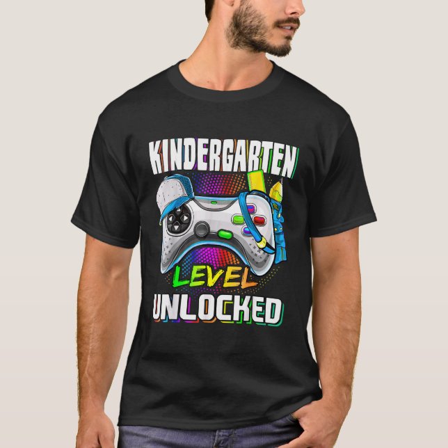 Camiseta Nível Do Jardim De Infância Desbloqueado De Volta  (Frente)