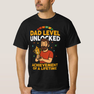 Camiseta Nível do pai Desbloqueado - Presente Engraçado no 