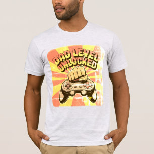 Camiseta "Nível do Pai Desbloqueado - Teto do Gamer Fist"