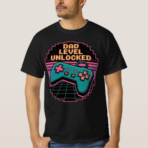 Camiseta NÍVEL DO pai DESBLOQUEADO - Troféu de conquista Pi