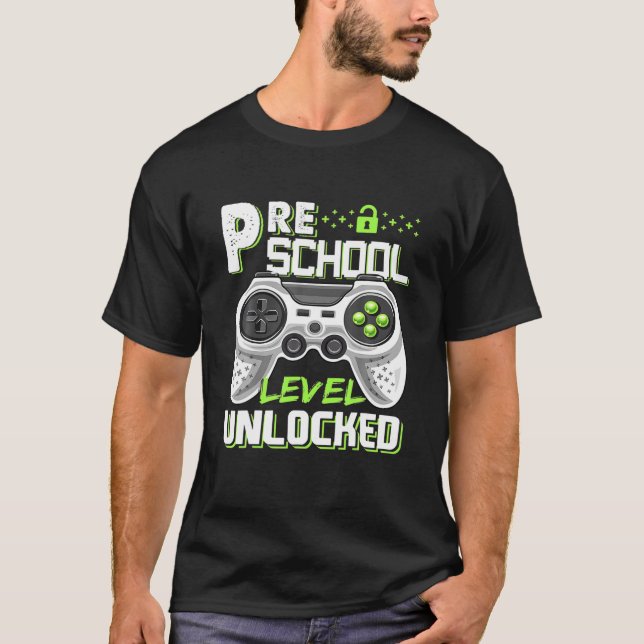 Camiseta Nível pré-escolar Desbloqueou Jogo De Vídeo De Vol (Frente)