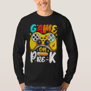 Camiseta Nível Pré K Desbloqueado Jogo Ativado Pré K Volta 