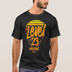 Camiseta Nível Retroativo 23 Desbloqueado 23. Aniversário