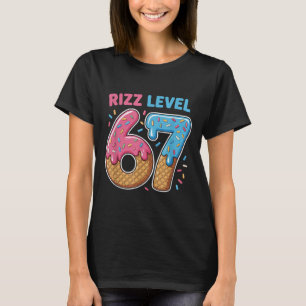 Camiseta Nível Rizz 67 Gíria Alfa Geração 67º Número Sorvet