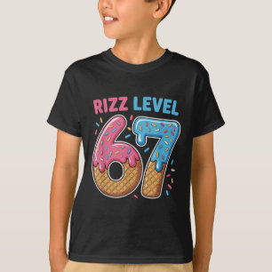 Camiseta Nível Rizz 67 Gíria Alfa Geração 67º Número Sorvet