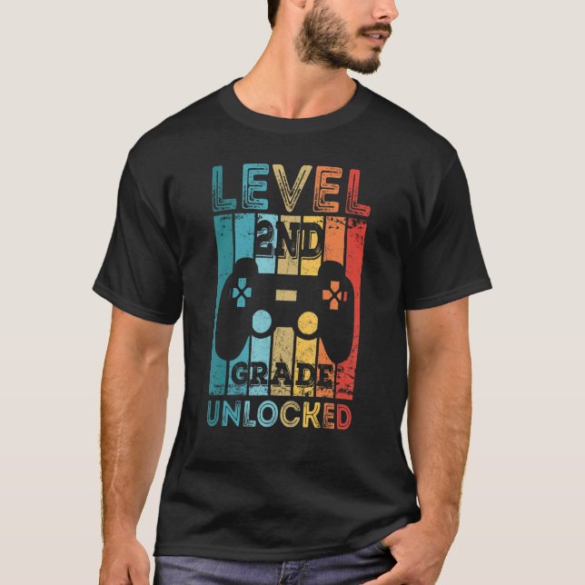 Camiseta Nível segundo Segundo Grau Desbloqueado Jogo De Vo (Frente)