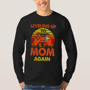 Camiseta Nivelamento À Mãe Novamente Anúncio De Gravidez 3
