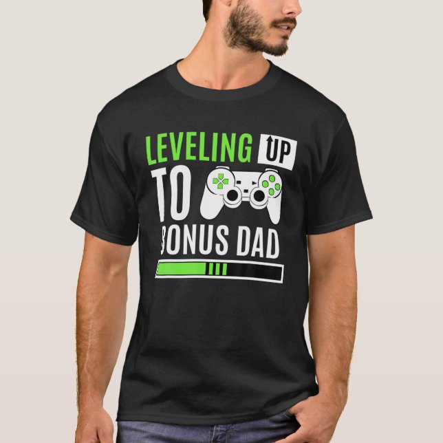Camiseta Nivelando Até O Pai De Bônus Stepdad Gaming Baby G (Frente)
