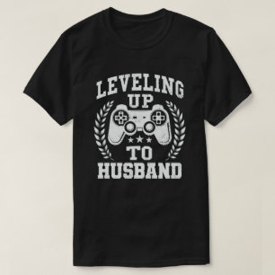 Camiseta Nivelando Para Jogo De Vídeo Em Escala De Marido