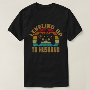 Camiseta Nivelando Para Jogo De Vídeo Em Escala De Marido