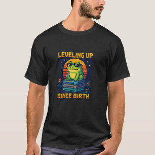 Camiseta Nivelando Sapo Engraçado Retro-Gamer Pixel Art Nas