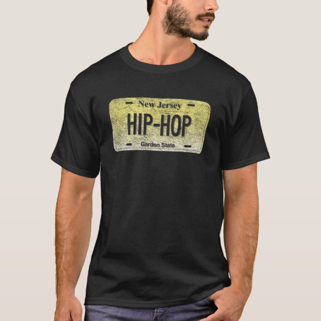 Camiseta NJ Estado Licença Vanity Plate HIP HOP (Frente)