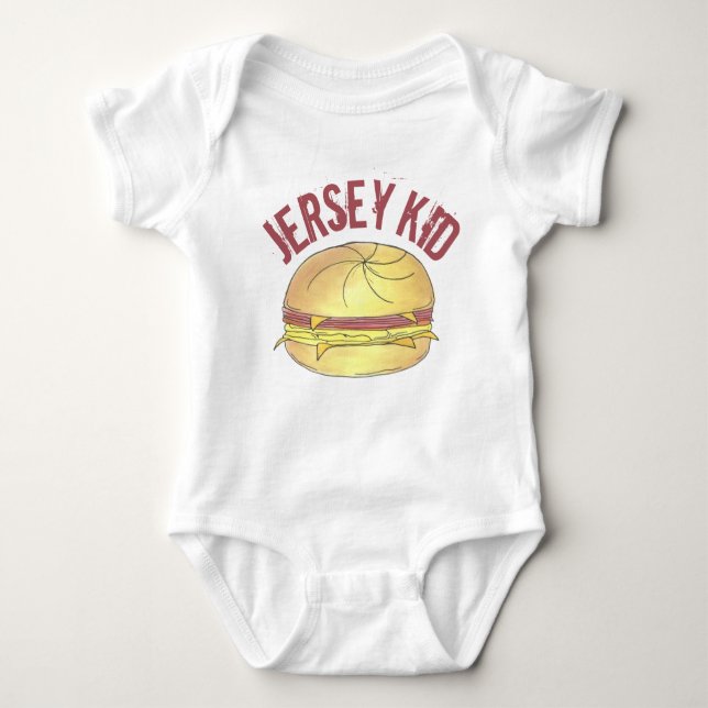 Camiseta NJ New Jersey Kid Pork Roll Breakfast Egg Sandwich (Frente)