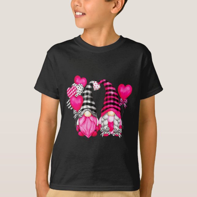Camiseta Nk Buffalo Plaid And Heart Balloons Valentines D  (Frente)