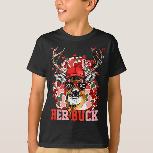 Camiseta Nk Her Buck Camo Deer Hunting Camouflage Matching  (Frente)
