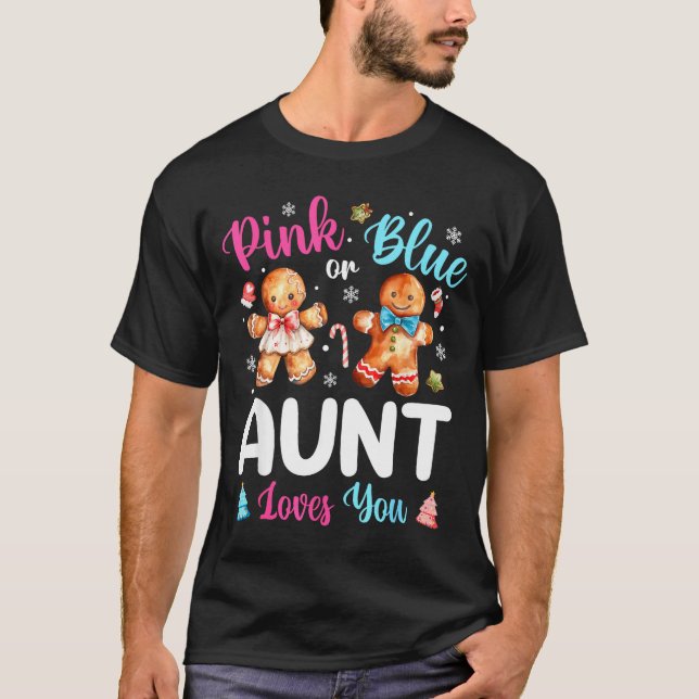 Camiseta Nk Or Blue Aunt Loves You Gender Reveal Christmas  (Frente)