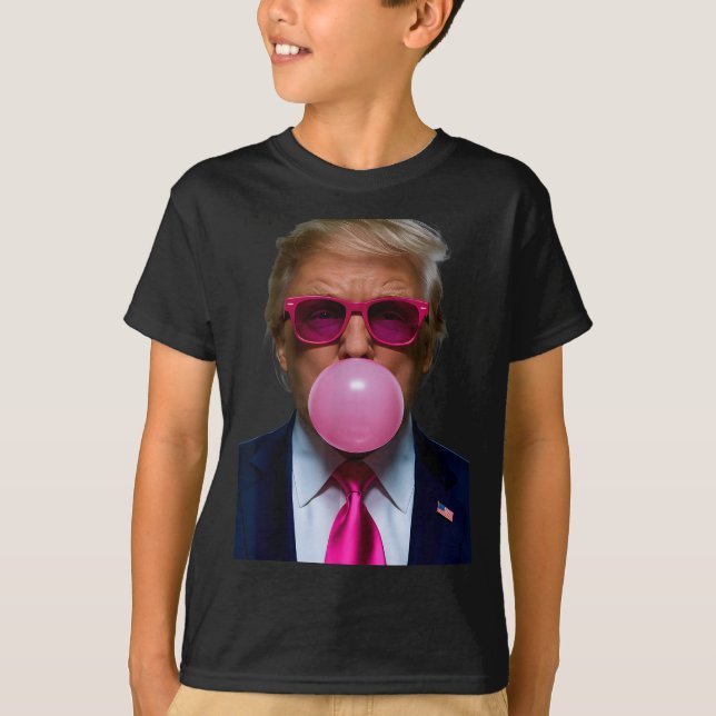 Camiseta Nk Sungles Funny Donald Trump Nk Bubble Gum 2024  (Frente)