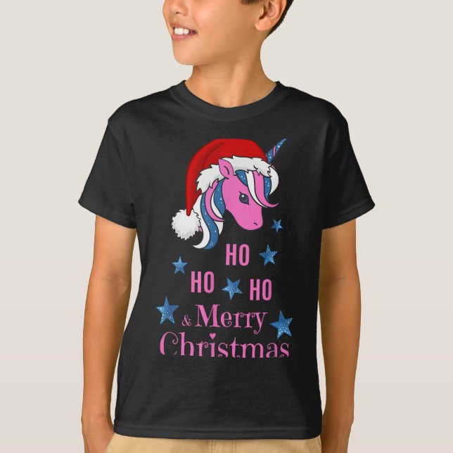 Camiseta Nk Unicorn Santa Merry Christmas  (Frente)