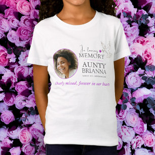 Camiseta No amor à pomba roxa rosa funerária