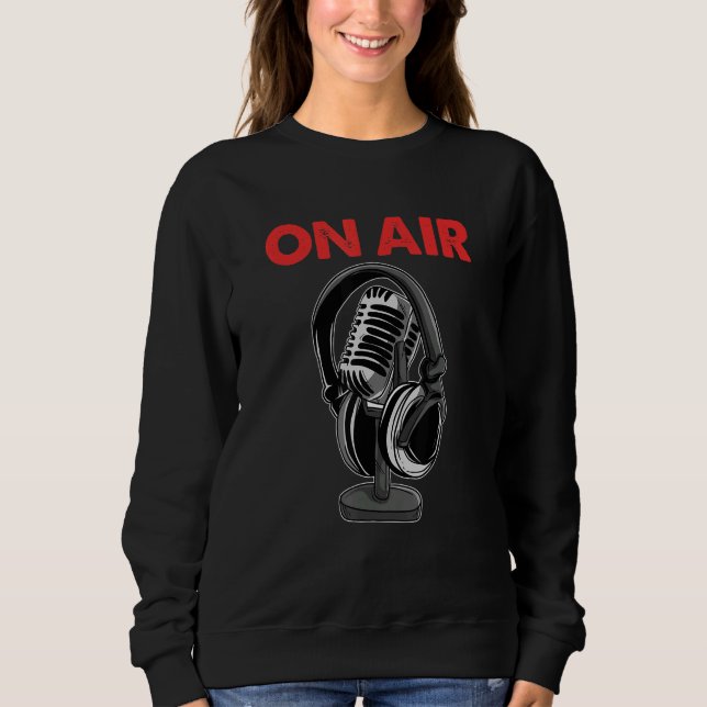 Camiseta No Ar Podcast Microphone Show Host Music Dj (Frente)