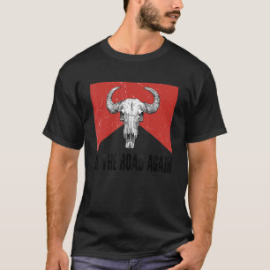 Camiseta No Caminho Novamente Country Music 70s Bull Skull 