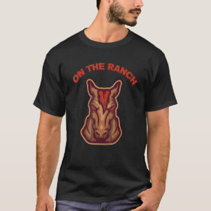 Camiseta No Cavalo Rancho, Cavalo De Saddle Equestre