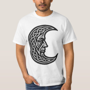 Camiseta Nó Celtico em Forma de Lua – Emblema de Tinta Mono
