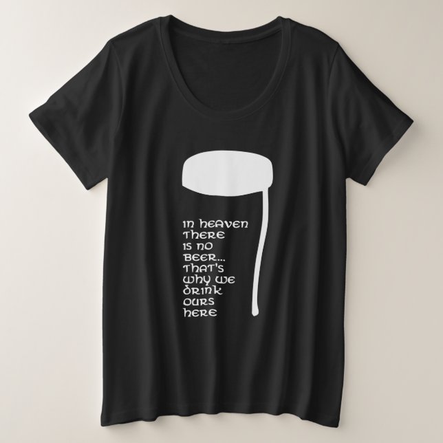 Camiseta No céu não há cerveja (Frente do Design)