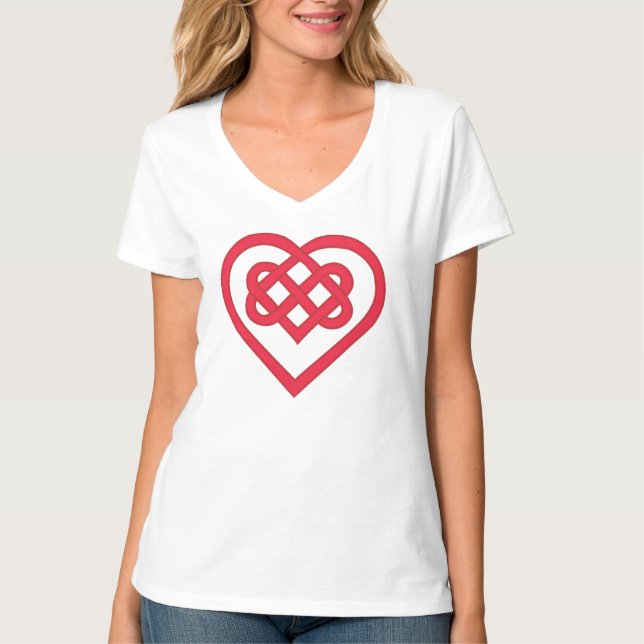 Camiseta Nó de Amor Celta em Vermelho (Frente)