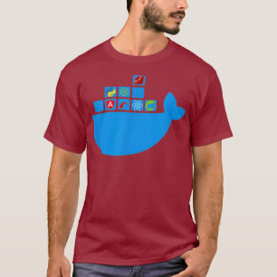 Camiseta Nó de Reação do Docker Js Ruby Rail Python Hackath