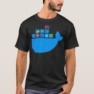 Camiseta Nó de Reação do Docker Ruby Rail Python Hackathon 