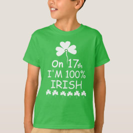 Camiseta "No dia 17 sou 100% irlandês"