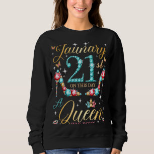 Camiseta No dia 21 de janeiro, uma rainha foi Nascer no dia